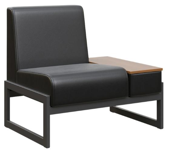 Диван одноместный со столиком универсальный на чёрном м/к MD.D1-ST1