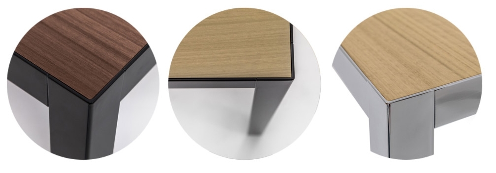 Каркас стола представляет собой соединение 4-х металлических профилей и 4-х металлических опор