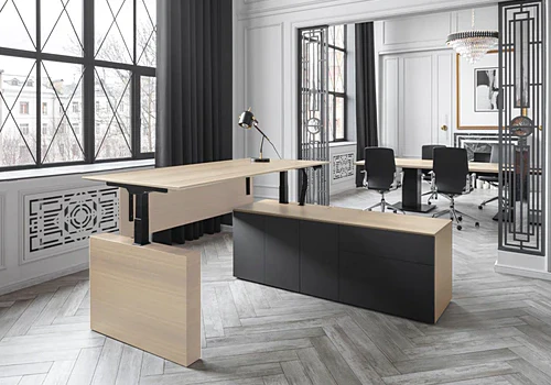 Кабинет руководителя TESLA с подъемным столом