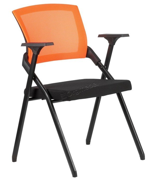 Конференц-кресло Riva Chair M2001-ЧТС, цвет черный, ткань/оранжевый, сетка