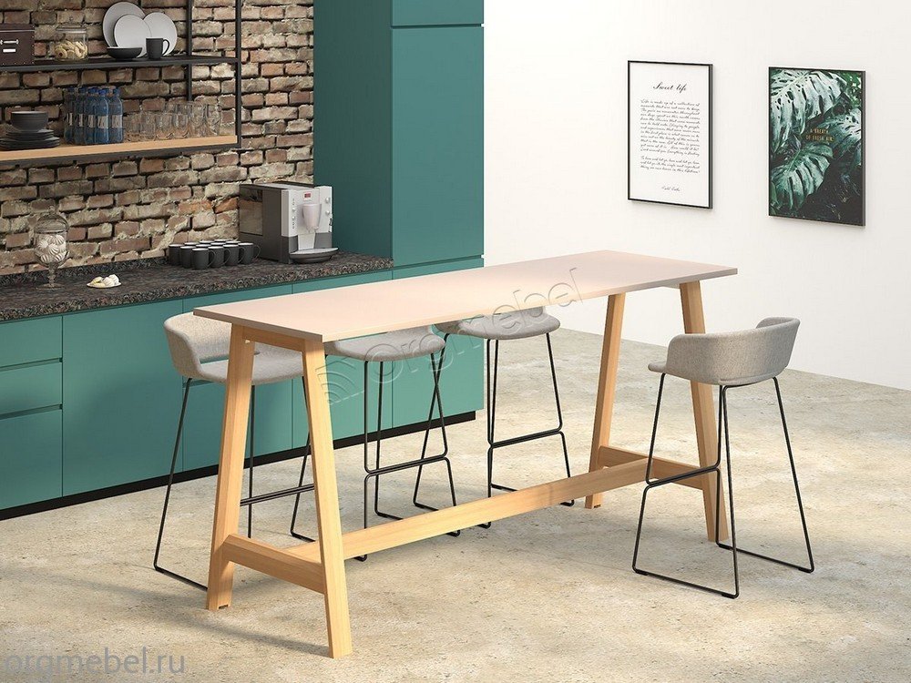 Высокие столы Artwood можно использовать для организации переговорных зон, кофе-пойнтов, а также зон ожидания и нетворкинга