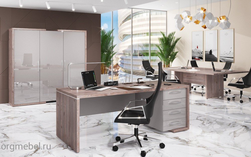 Кабинет для руководителя Asti ED в цвете дуб Нельсон-серый Кабинет для руководителя Asti ED в цвете дуб Нельсон-серый