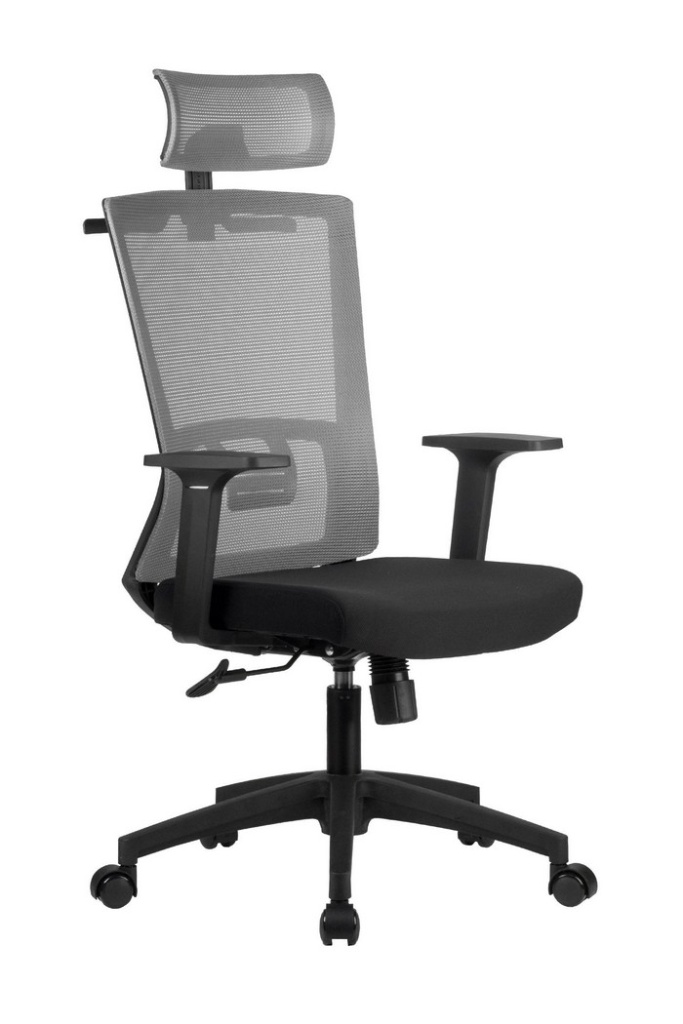 Кресло Riva Chair A926-ЧТС, цвет черный. ткань/серый, сетка
