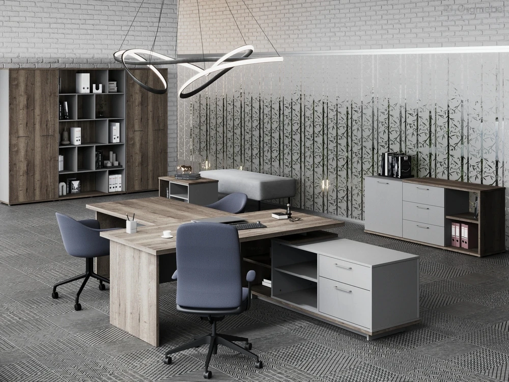 Комплект мебели Vilas: рабочая зона и системы хранения