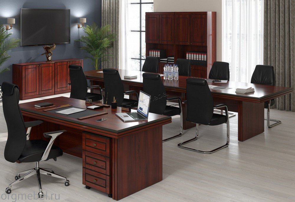Офисная мебель для руководителя LAREX в цвете темный каштан
